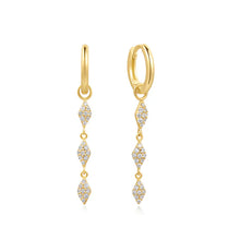 Load image into Gallery viewer, Gold Pavé Sparkle Drop Huggies

