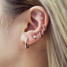Load image into Gallery viewer, Silver Tube Small Huggie Hoop Earrings
