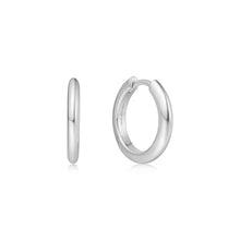 Load image into Gallery viewer, Silver Tube Small Huggie Hoop Earrings
