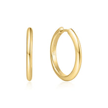 Load image into Gallery viewer, Gold Tube Medium Hoop Earrings
