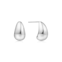 Load image into Gallery viewer, Silver Small Dome Hoop Earrings
