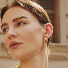Load image into Gallery viewer, Gold Bold Dome Hoop Earrings
