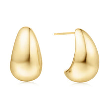 Load image into Gallery viewer, Gold Bold Dome Hoop Earrings
