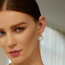 Load image into Gallery viewer, Two-Tone Hoop Earrings

