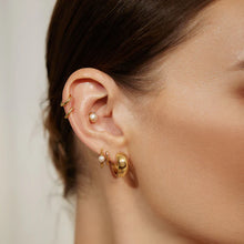 Load image into Gallery viewer, Gold Chubby Medium Huggie Hoop Earrings
