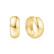 Load image into Gallery viewer, Gold Chubby Medium Huggie Hoop Earrings
