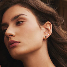 Load image into Gallery viewer, Gold Sparkling Pavé Huggie Hoop Earrings
