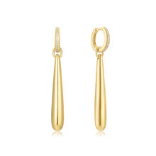 Load image into Gallery viewer, Gold Long Water Droplet Drop Earrings
