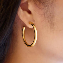 Load image into Gallery viewer, Gold Classic Tube Oversized Hoop Earrings
