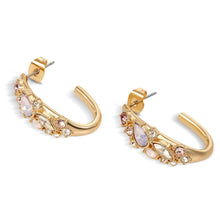 Load image into Gallery viewer, Hoop Earrings with Mixed Stones
