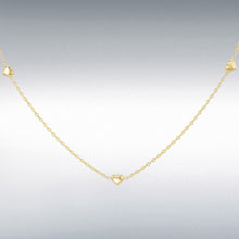 Load image into Gallery viewer, 9ct Yellow Gold 3 Heart Necklet
