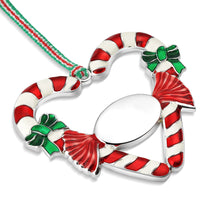 Load image into Gallery viewer, Candy Cane Heart Christmas Tree Decoration
