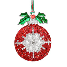 Load image into Gallery viewer, Clear &amp; Red Stone Bauble Christmas Tree Decoration
