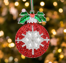 Load image into Gallery viewer, Clear &amp; Red Stone Bauble Christmas Tree Decoration
