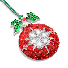 Load image into Gallery viewer, Clear &amp; Red Stone Bauble Christmas Tree Decoration
