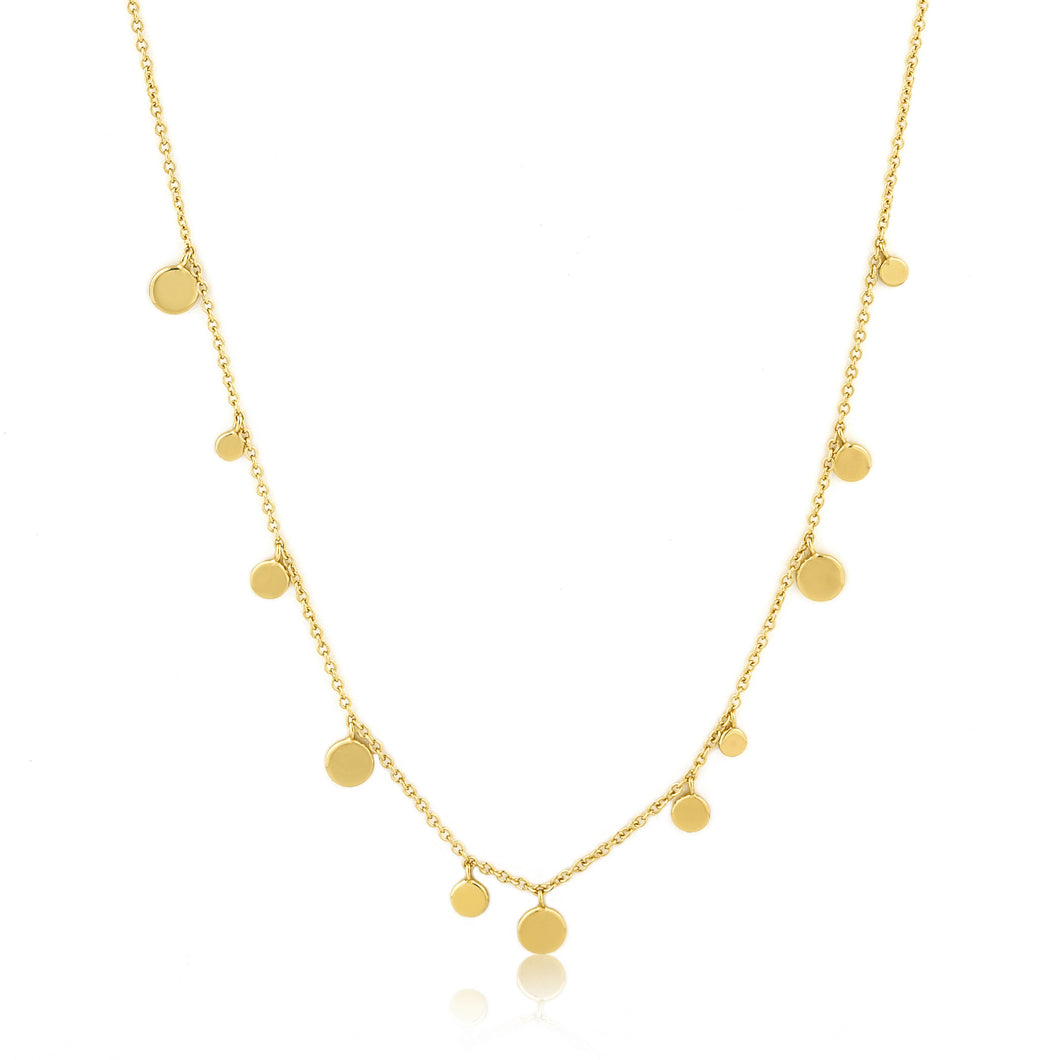 Gold Geometry Mixed Discs Necklace