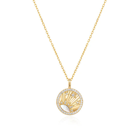 Zoom Gold Shiny Sun Star Necklace