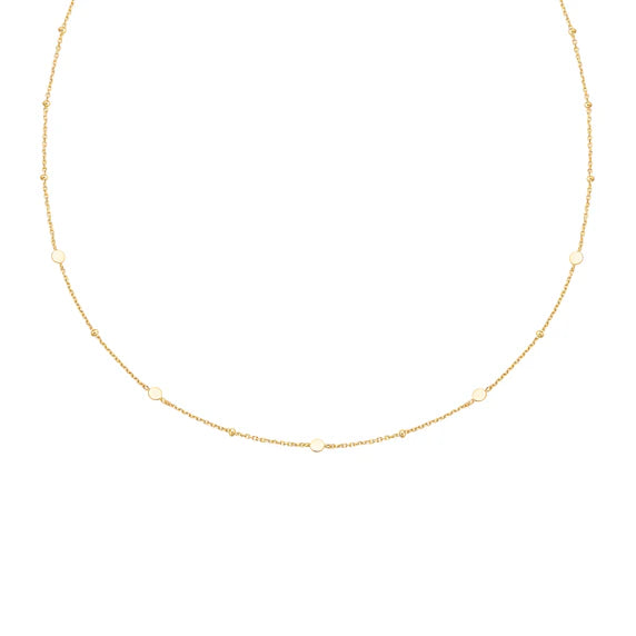 Gold Disc Station Necklace