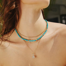 Load image into Gallery viewer, Gold Lab Created Turquoise Necklace
