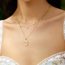 Load image into Gallery viewer, Gold Mini Disc Drop Stacking Necklace
