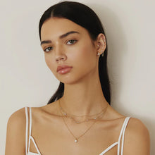 Load image into Gallery viewer, Gold Sparkling Bezel Cubic Zirconia Station Necklace
