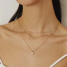 Load image into Gallery viewer, Gold Sparkling Bezel Cubic Zirconia Station Necklace
