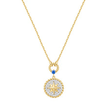 Load image into Gallery viewer, Two-Tone Eight-Pointed Star Signet Necklace
