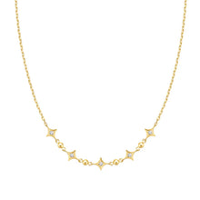 Load image into Gallery viewer, Gold Sparkling Star Station Necklace
