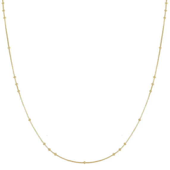 Gold Mini Bead Station Necklace