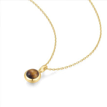 Load image into Gallery viewer, Gold Tiger Eye Pendant Necklace
