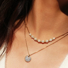 Load image into Gallery viewer, Gold Sparkling Braided Shell Pearl Necklace
