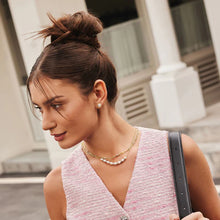 Load image into Gallery viewer, Gold Sparkling Braided Shell Pearl Necklace
