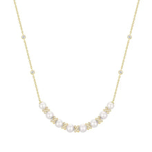 Load image into Gallery viewer, Gold Sparkling Braided Shell Pearl Necklace
