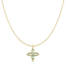 Load image into Gallery viewer, Gold Mint Green Lucky Clover Necklace
