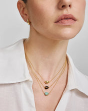 Load image into Gallery viewer, Gold Bezel Amazonite Organic Dome Pebble Necklace
