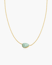 Load image into Gallery viewer, Gold Bezel Amazonite Organic Dome Pebble Necklace
