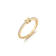Load image into Gallery viewer, Gold Cross Cubic Zirconia Ring
