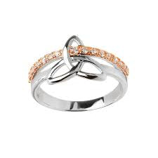 Sterling Silver & Rose Gold Trinity Ring