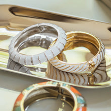 Load image into Gallery viewer, Gold Plated White Enamel Bangle
