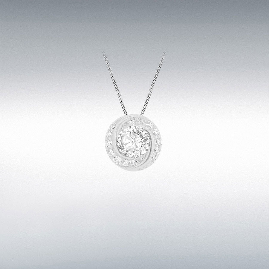 Twisted CZ Halo Slider Pendant