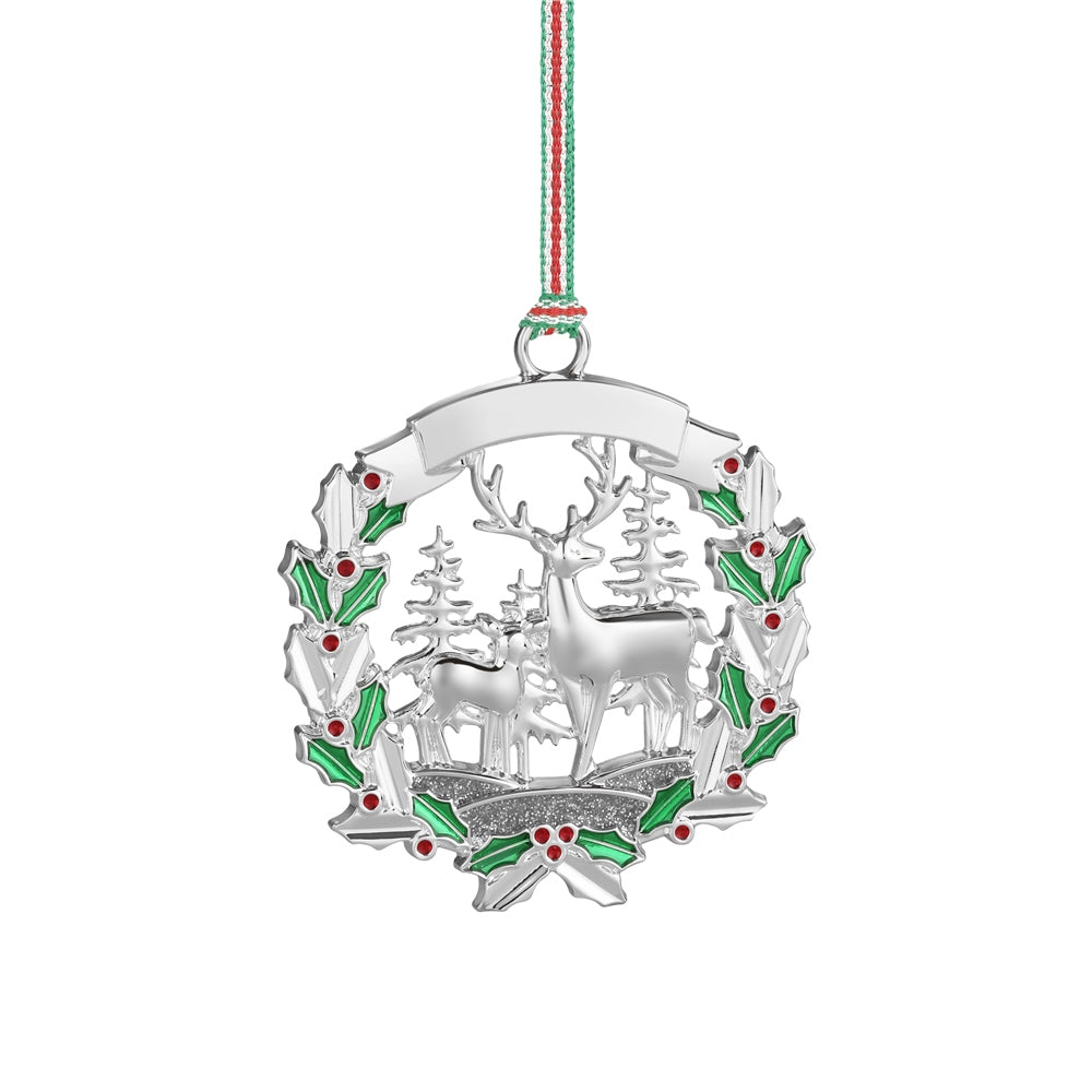 Deer with Holly Christmas Tree Decoration