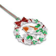 Load image into Gallery viewer, Robin with Holly Christmas Tree Decoration
