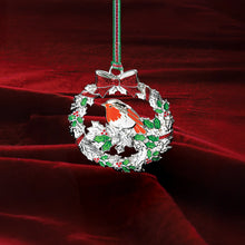 Load image into Gallery viewer, Robin with Holly Christmas Tree Decoration
