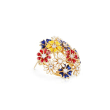 Load image into Gallery viewer, Gold Plated Floral Cluster Brooch
