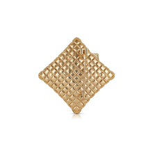 Load image into Gallery viewer, Gold Plated Square Brooch with Green Stones
