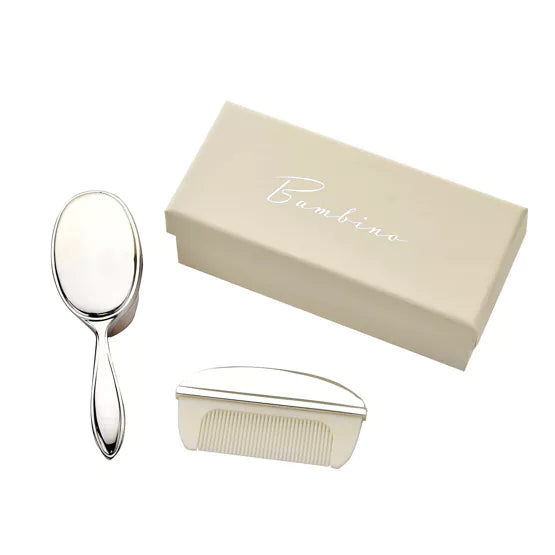 BABY SILVERPLATED BRUSH & COMB SET