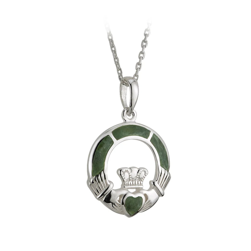 Connemara Marble Claddagh Pendant