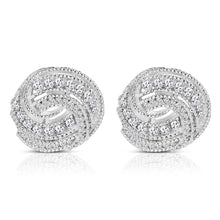 Load image into Gallery viewer, Twist Earrings with Clear Stones
