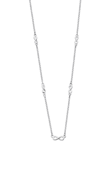 Lotus Ladies Silver Infinity Necklace