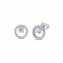Load image into Gallery viewer, Lotus Ladies Cz Circle Earrings
